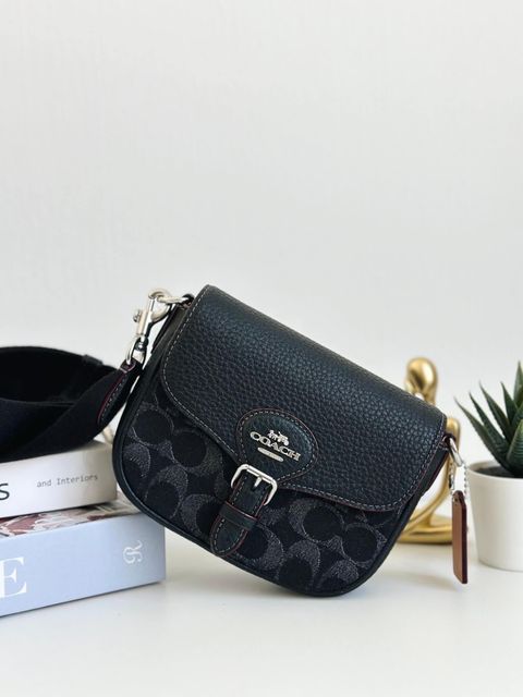 JuzBeauty_JuzBeautyMalaysia_JuzPretty_Authentic_Kbeauty_Malaysia_Skin_Care_Cosmetics_Jbeauty_Health_Care_korean_streetwear_US_Luxury_COACH CQ187 Amelia Small Saddle Bag In Signature Denim 马鞍包4