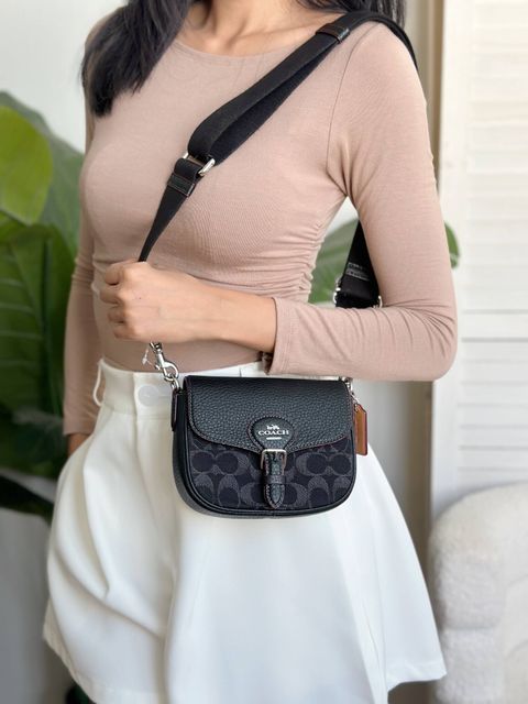 JuzBeauty_JuzBeautyMalaysia_JuzPretty_Authentic_Kbeauty_Malaysia_Skin_Care_Cosmetics_Jbeauty_Health_Care_korean_streetwear_US_Luxury_COACH CQ187 Amelia Small Saddle Bag In Signature Denim 马鞍包7