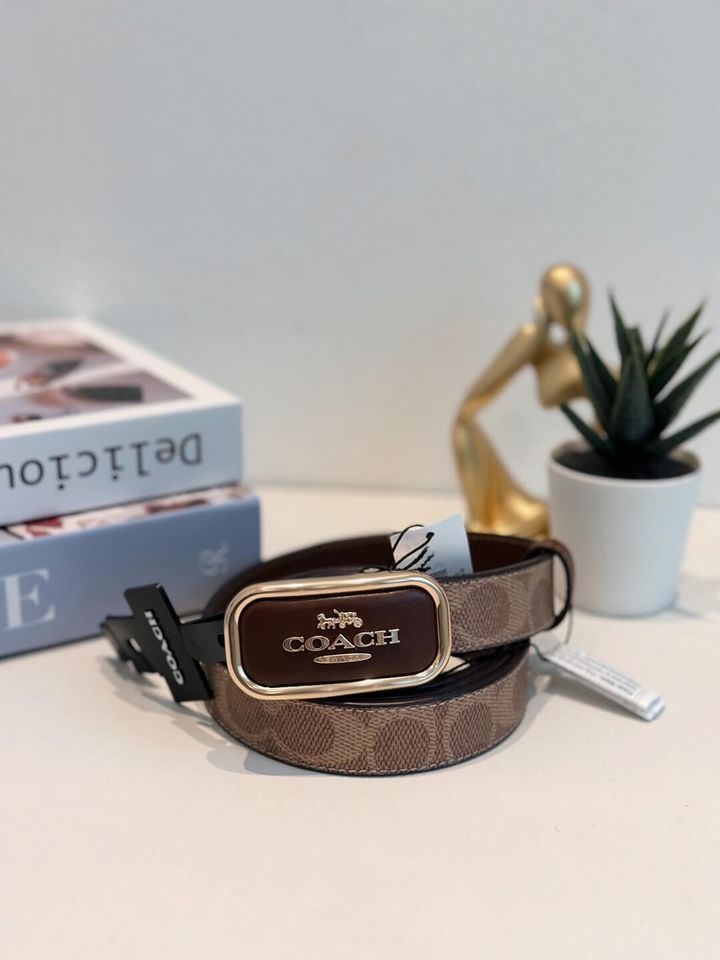 JuzBeauty_JuzBeautyMalaysia_JuzPretty_Authentic_Kbeauty_Malaysia_Skin_Care_Cosmetics_Jbeauty_Health_Care_korean_streetwear_US_Luxury_COACH CX052 Signature Buckle Cut To Size Reversible Morgan Belt 25mm In Khaki 女款腰带