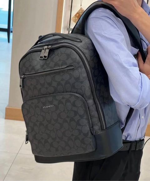 JuzBeauty_JuzBeautyMalaysia_JuzPretty_Authentic_Kbeauty_Malaysia_Skin_Care_Cosmetics_Jbeauty_Health_Care_korean_streetwear_US_Luxury_COACH CV919 Ethan Backpack In Signature Canvas In Charcoal Black 男款背包9