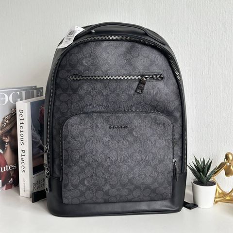 JuzBeauty_JuzBeautyMalaysia_JuzPretty_Authentic_Kbeauty_Malaysia_Skin_Care_Cosmetics_Jbeauty_Health_Care_korean_streetwear_US_Luxury_COACH CV919 Ethan Backpack In Signature Canvas In Charcoal Black 男款背包1