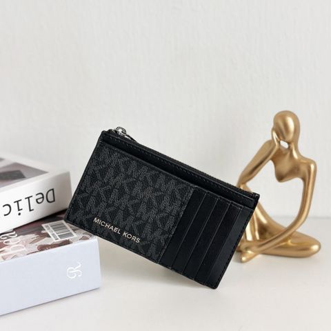 JuzBeauty_JuzBeautyMalaysia_JuzPretty_Authentic_Kbeauty_Malaysia_Skin_Care_Cosmetics_Jbeauty_Health_Care_korean_streetwear_US_Luxury_MICHAEL KORS 36T4LCOZ7B Cooper Slim Signature Logo Zip Wallet In Black 男款卡包1