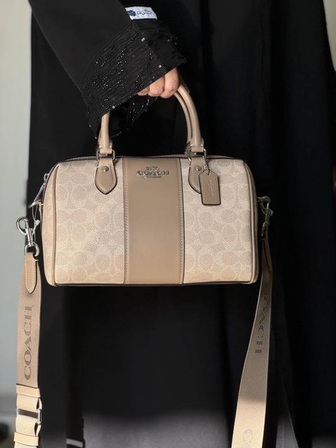 JuzBeauty_JuzBeautyMalaysia_JuzPretty_Authentic_Kbeauty_Malaysia_Skin_Care_Cosmetics_Jbeauty_Health_Care_korean_streetwear_US_Luxury_COACH CW376 Rowan Satchel Bag In Signature Canvas Sv:Sand:Taupe 枕头包9