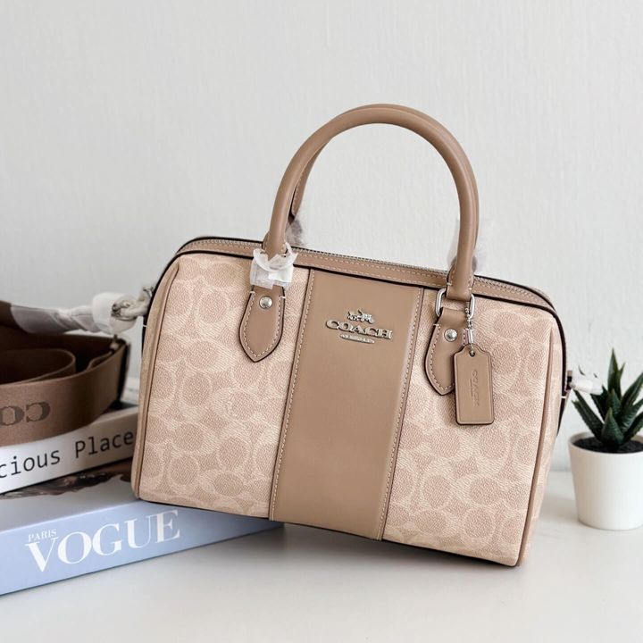 JuzBeauty_JuzBeautyMalaysia_JuzPretty_Authentic_Kbeauty_Malaysia_Skin_Care_Cosmetics_Jbeauty_Health_Care_korean_streetwear_US_Luxury_COACH CW376 Rowan Satchel Bag In Signature Canvas Sv:Sand:Taupe 枕头包5