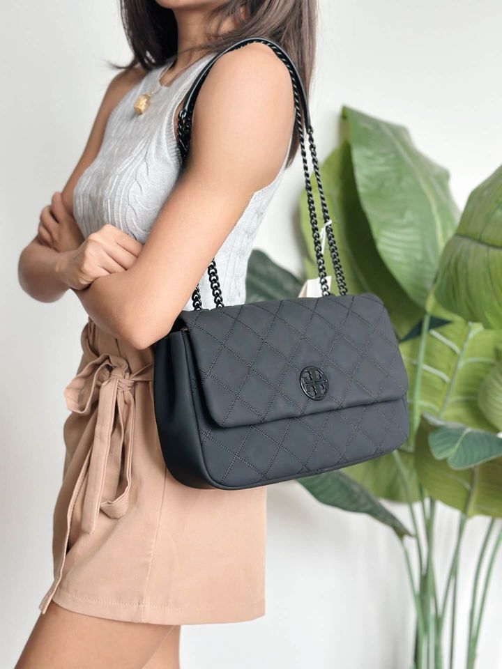 JuzBeauty_JuzBeautyMalaysia_JuzPretty_Authentic_Kbeauty_Malaysia_Skin_Care_Cosmetics_Jbeauty_Health_Care_korean_streetwear_US_Luxury_TORY BURCH 149681 Willa Matte Shoulder Bag In Black 链条包4
