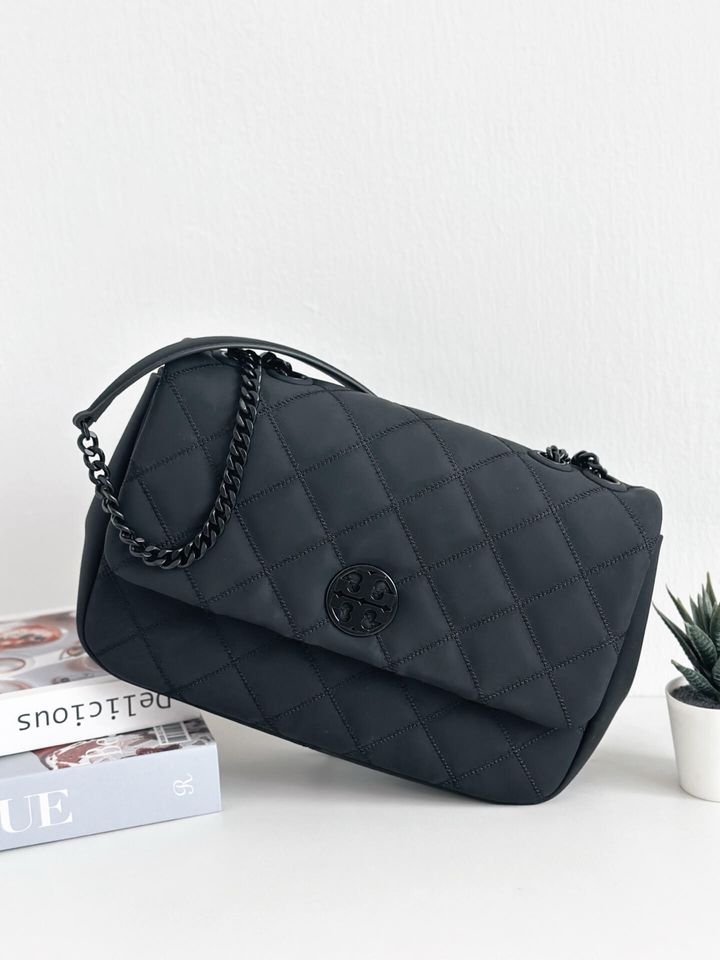 JuzBeauty_JuzBeautyMalaysia_JuzPretty_Authentic_Kbeauty_Malaysia_Skin_Care_Cosmetics_Jbeauty_Health_Care_korean_streetwear_US_Luxury_TORY BURCH 149681 Willa Matte Shoulder Bag In Black 链条包5