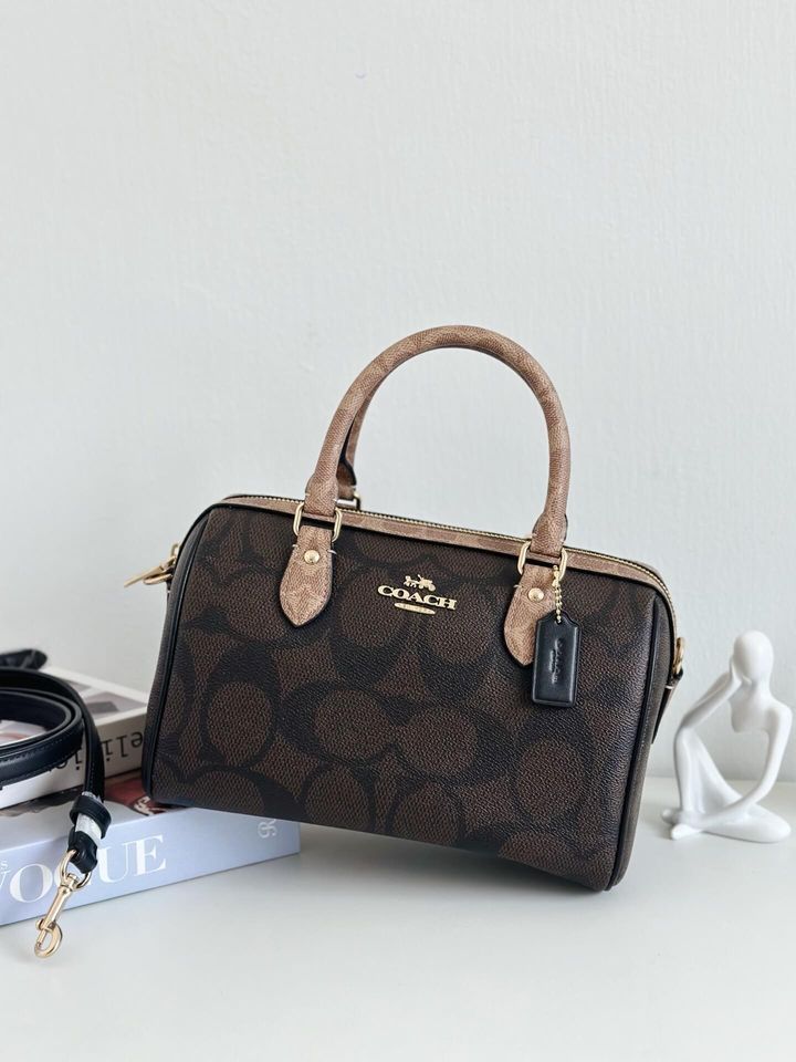 JuzBeauty_JuzBeautyMalaysia_JuzPretty_Authentic_Kbeauty_Malaysia_Skin_Care_Cosmetics_Jbeauty_Health_Care_korean_streetwear_US_Luxury_COACH CY679 Rowan Satchel Bag In Blocked Signature Canvas In Walnut-Tan 枕头包6