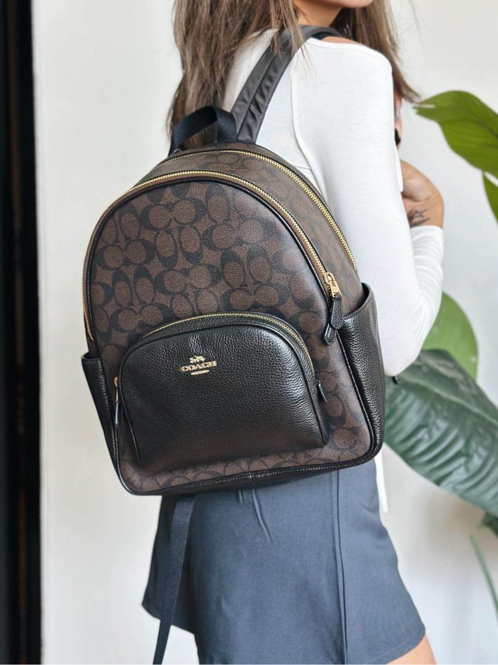 JuzBeauty_JuzBeautyMalaysia_JuzPretty_Authentic_Kbeauty_Malaysia_Skin_Care_Cosmetics_Jbeauty_Health_Care_korean_streetwear_US_Luxury_COACH 5671 Court Backpack In Blocked Signature Canvas Brown Black 背包8