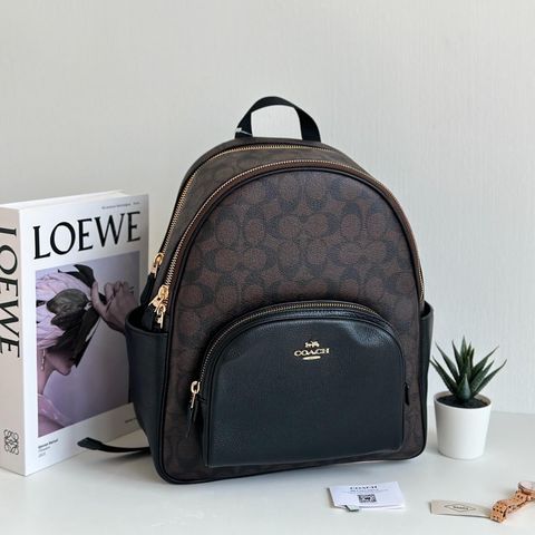 JuzBeauty_JuzBeautyMalaysia_JuzPretty_Authentic_Kbeauty_Malaysia_Skin_Care_Cosmetics_Jbeauty_Health_Care_korean_streetwear_US_Luxury_COACH 5671 Court Backpack In Blocked Signature Canvas Brown Black 背包2