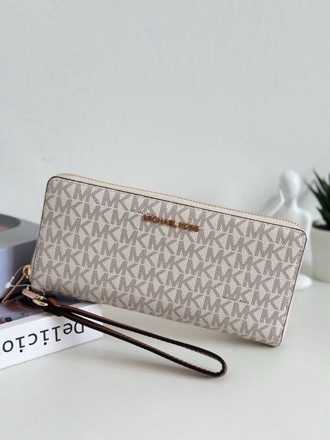 JuzBeauty_JuzBeautyMalaysia_JuzPretty_Authentic_Kbeauty_Malaysia_Skin_Care_Cosmetics_Jbeauty_Health_Care_korean_streetwear_US_Luxury_MICHAEL KORS 35F8GTVT3B Jet Set Travel Large Logo Continental Wristlet In Vanilla 女款长钱包4