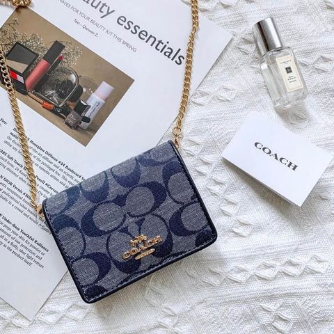 JuzBeauty_JuzBeautyMalaysia_JuzPretty_Authentic_Kbeauty_Malaysia_Skin_Care_Cosmetics_Jbeauty_Health_Care_korean_streetwear_US_Luxury_COACH C8667 Mini Wallet On Chain In Signature Chambray 迷你斜挎包2