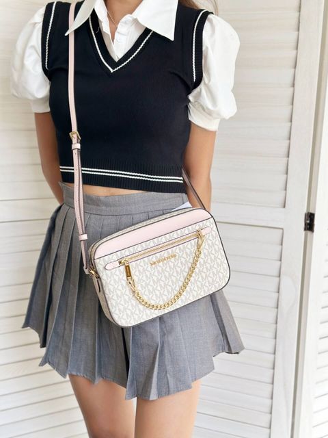 JuzBeauty_JuzBeautyMalaysia_JuzPretty_Authentic_Kbeauty_Malaysia_Skin_Care_Cosmetics_Jbeauty_Health_Care_korean_streetwear_US_Luxury_MICHAEL KORS 35S1GTTC9B Jet Set Large Logo Crossbody Bag In Powder Blush Multi 相机包2
