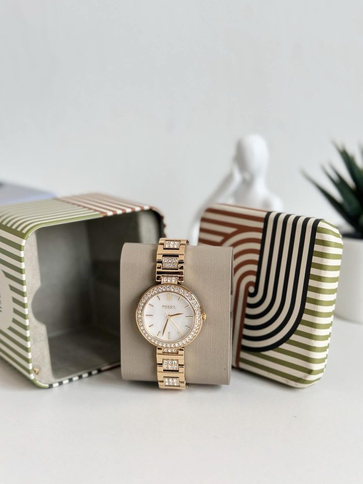 JuzBeauty_JuzBeautyMalaysia_JuzPretty_Authentic_Kbeauty_Malaysia_Skin_Care_Cosmetics_Jbeauty_Health_Care_korean_streetwear_US_Luxury_FOSSIL BQ5001 Karli Three-hand Gold-tone Stainless Steel Watch 女款手表1