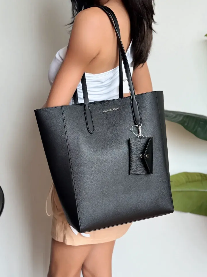 JuzBeauty_JuzBeautyMalaysia_JuzPretty_Authentic_Kbeauty_Malaysia_Skin_Care_Cosmetics_Jbeauty_Health_Care_korean_streetwear_US_Luxury_MICHAEL KORS 35R5S2VT7T Vincent Large Saffiano Leather Tote Bag With Card Case In Black 托特包1