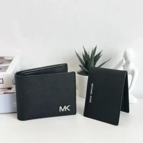 JuzBeauty_JuzBeautyMalaysia_JuzPretty_Authentic_Kbeauty_Malaysia_Skin_Care_Cosmetics_Jbeauty_Health_Care_korean_streetwear_US_Luxury_MICHAEL KORS 36S5LCOF2U Cooper Saffiano Leather Billfold Wallet With Passcase In Black 男款钱包卡包2
