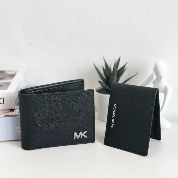 JuzBeauty_JuzBeautyMalaysia_JuzPretty_Authentic_Kbeauty_Malaysia_Skin_Care_Cosmetics_Jbeauty_Health_Care_korean_streetwear_US_Luxury_MICHAEL KORS 36S5LCOF2U Cooper Saffiano Leather Billfold Wallet With Passcase In Black 男款钱包卡包2