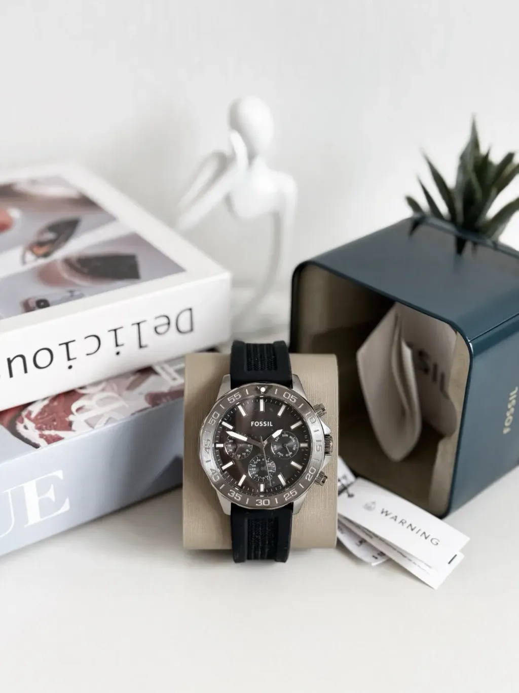 JuzBeauty_JuzBeautyMalaysia_JuzPretty_Authentic_Kbeauty_Malaysia_Skin_Care_Cosmetics_Jbeauty_Health_Care_korean_streetwear_US_Luxury_FOSSIL BQ2711 Bannon Multifunction Black Silicone Watch 男款手表1