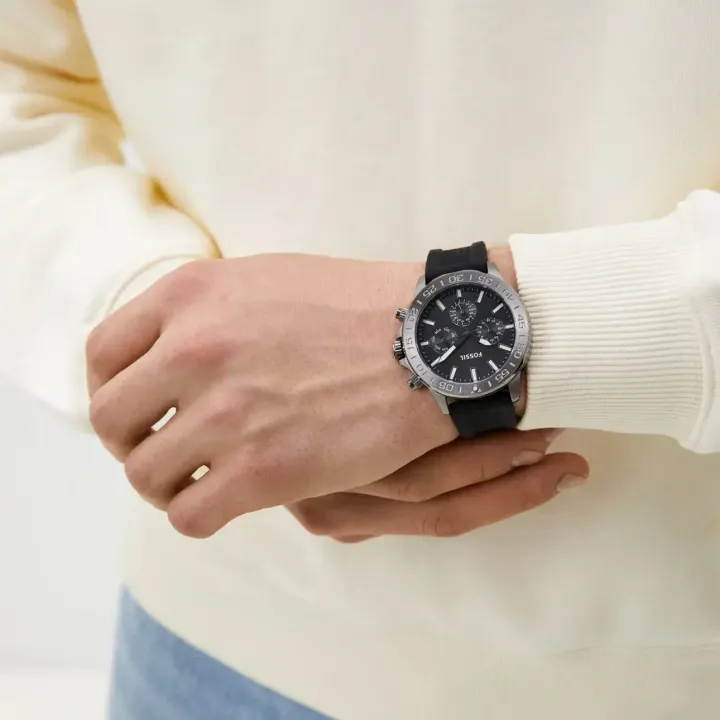 JuzBeauty_JuzBeautyMalaysia_JuzPretty_Authentic_Kbeauty_Malaysia_Skin_Care_Cosmetics_Jbeauty_Health_Care_korean_streetwear_US_Luxury_FOSSIL BQ2711 Bannon Multifunction Black Silicone Watch 男款手表5