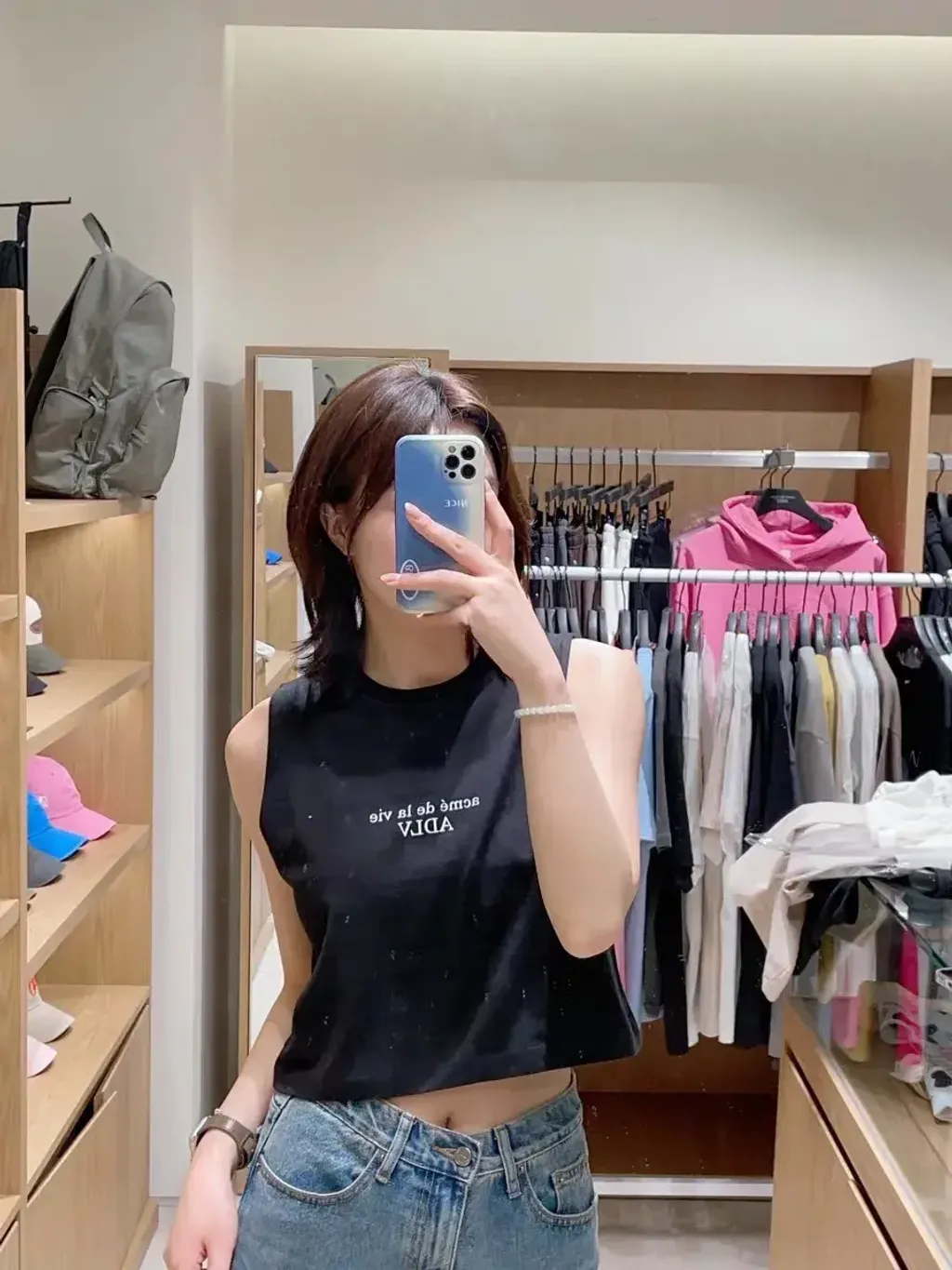 JuzBeauty-JuzBeautyMalaysia-JuzPretty-Authentic-Kbeauty-Malaysia-Skin-Care-Cosmetics-Jbeauty-Health-Care-korean-streetwear-ADLV Woman Basic Logo Crop Sleeveless 短版上衣4