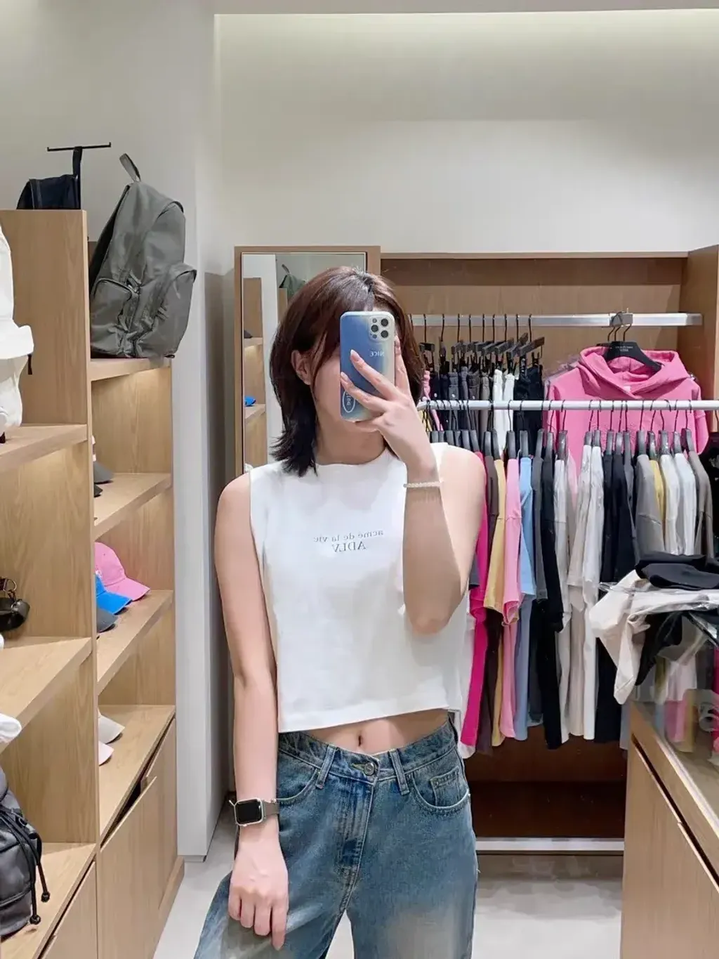 JuzBeauty-JuzBeautyMalaysia-JuzPretty-Authentic-Kbeauty-Malaysia-Skin-Care-Cosmetics-Jbeauty-Health-Care-korean-streetwear-ADLV Woman Basic Logo Crop Sleeveless 短版上衣3