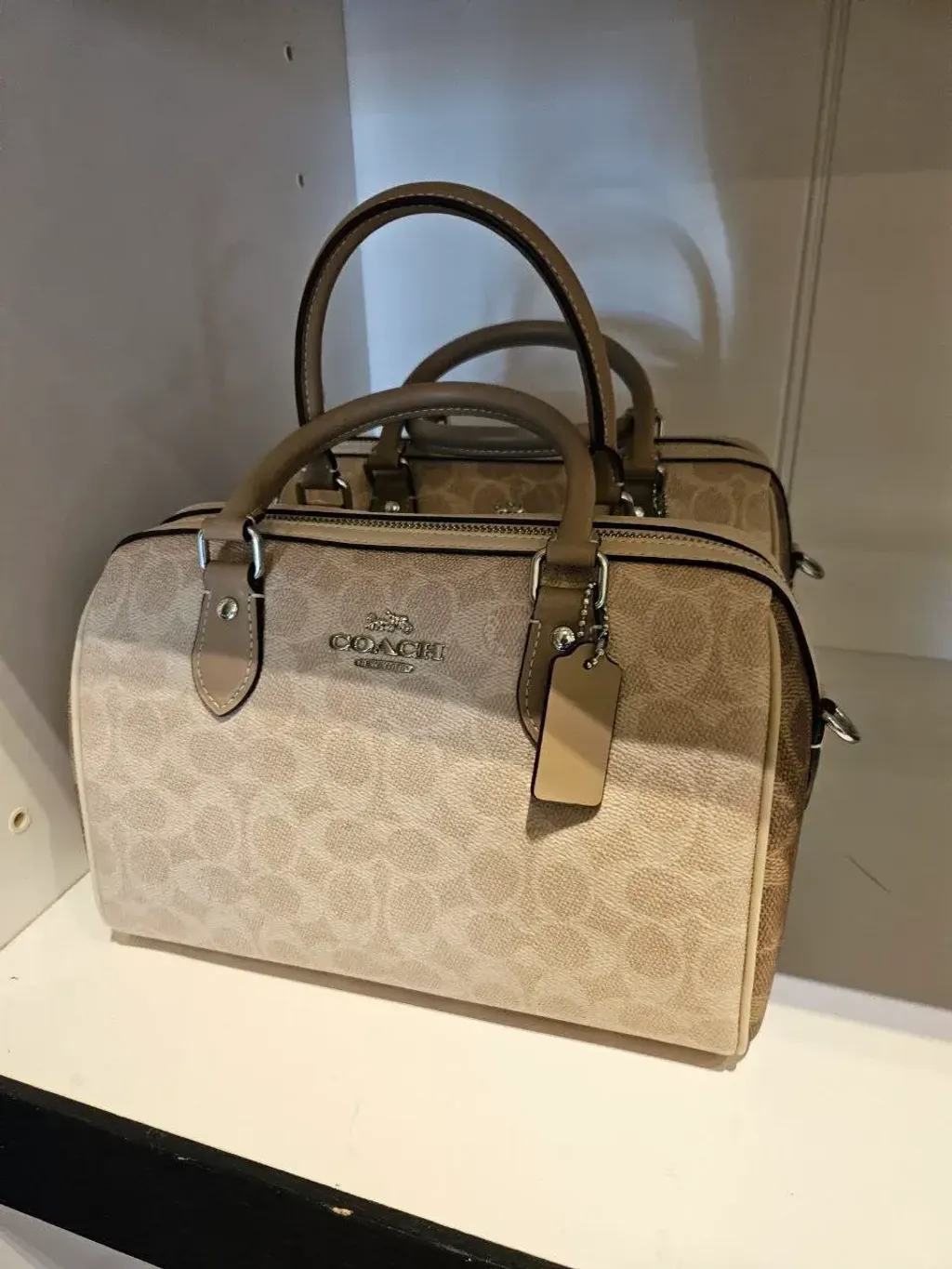 JuzBeauty_JuzBeautyMalaysia_JuzPretty_Authentic_Kbeauty_Malaysia_Skin_Care_Cosmetics_Jbeauty_Health_Care_korean_streetwear_US_Luxury_COACH CW377 Rowan Satchel Bag In Blocked Signature In Sand:Taupe Multi 枕头包7
