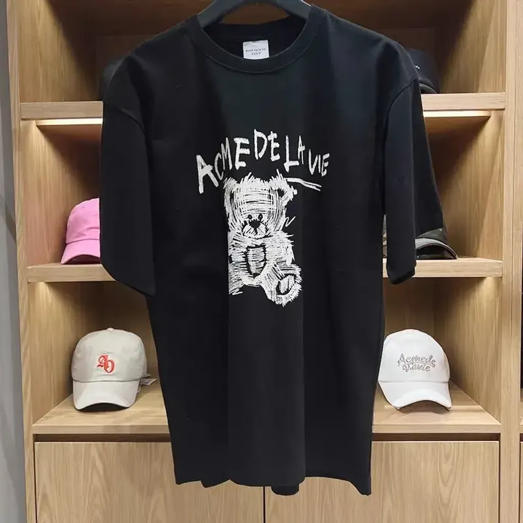 JuzBeauty-JuzBeautyMalaysia-JuzPretty-Authentic-Kbeauty-Malaysia-Skin-Care-Cosmetics-Jbeauty-Health-Care-korean-streetwear-ADLV Drawing Bear Short Sleeve T-Shirt Tee 上衣2