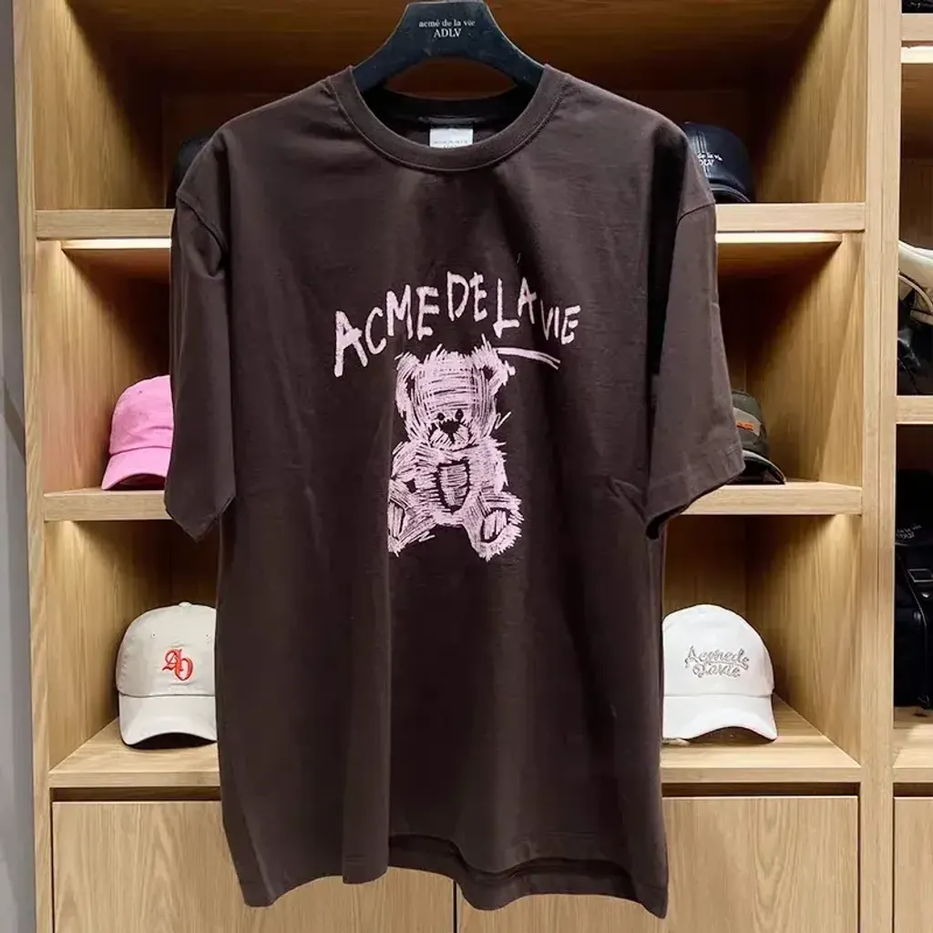 JuzBeauty-JuzBeautyMalaysia-JuzPretty-Authentic-Kbeauty-Malaysia-Skin-Care-Cosmetics-Jbeauty-Health-Care-korean-streetwear-ADLV Drawing Bear Short Sleeve T-Shirt Tee 上衣4