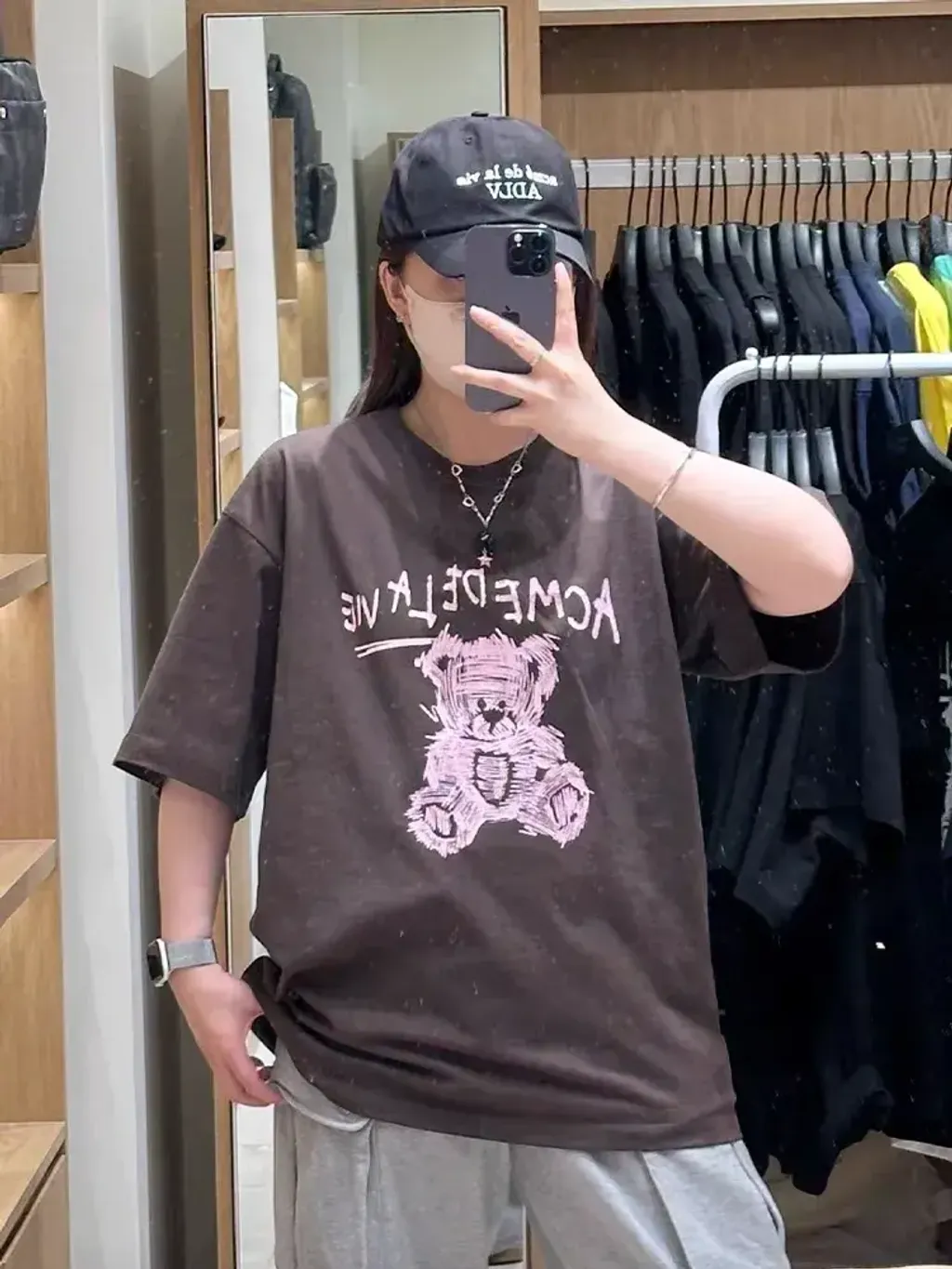 JuzBeauty-JuzBeautyMalaysia-JuzPretty-Authentic-Kbeauty-Malaysia-Skin-Care-Cosmetics-Jbeauty-Health-Care-korean-streetwear-ADLV Drawing Bear Short Sleeve T-Shirt Tee 上衣5