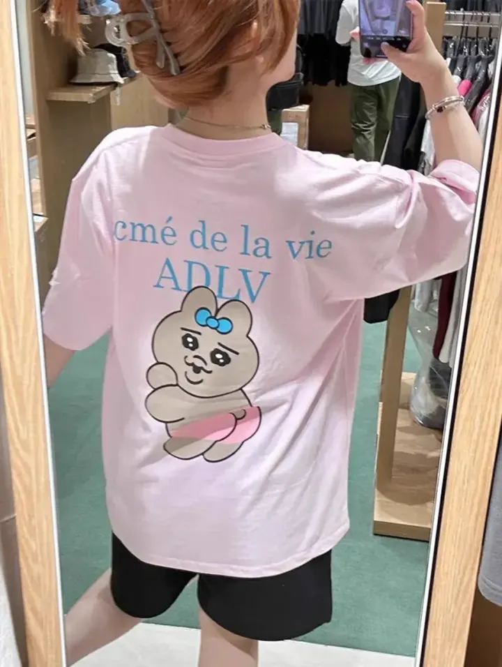 JuzBeauty-JuzBeautyMalaysia-JuzPretty-Authentic-Kbeauty-Malaysia-Skin-Care-Cosmetics-Jbeauty-Health-Care-korean-streetwear-ADLV x Tanning Opanchu Usagi Basic Logo Short Sleeve T-Shirt Tee 上衣4