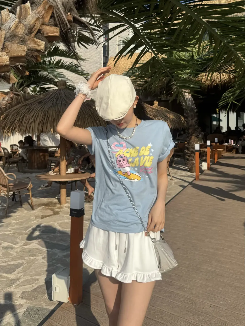 JuzBeauty-JuzBeautyMalaysia-JuzPretty-Authentic-Kbeauty-Malaysia-Skin-Care-Cosmetics-Jbeauty-Health-Care-korean-streetwear-ADLV x PANCHU RABBIT Woman Surfing Opanchu Usagi Standard Short Sleeve T-Shirt Tee 上衣13