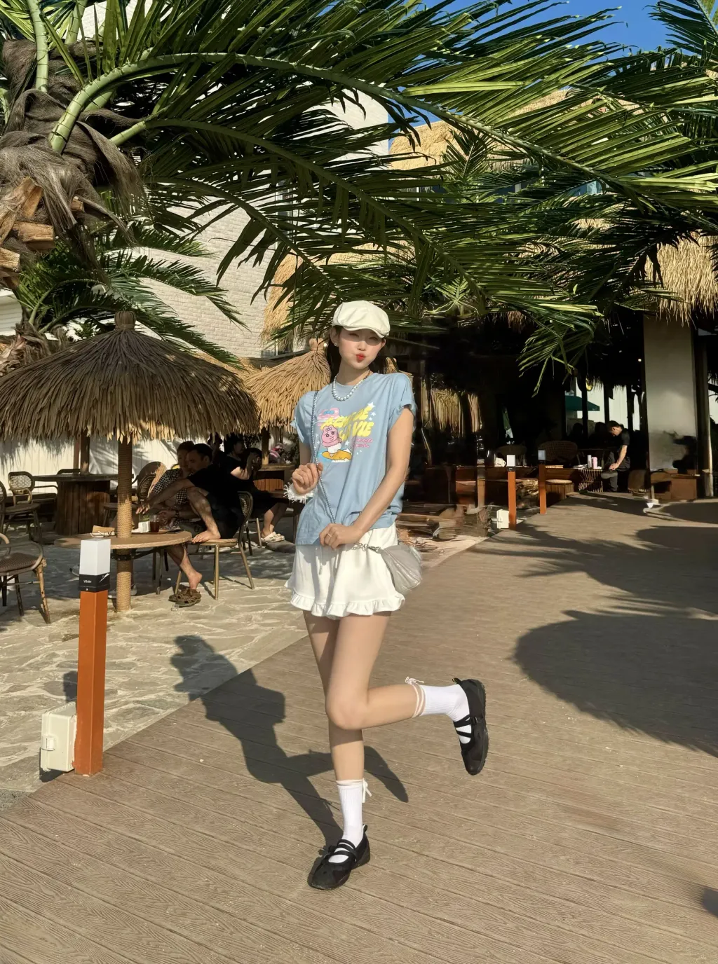 JuzBeauty-JuzBeautyMalaysia-JuzPretty-Authentic-Kbeauty-Malaysia-Skin-Care-Cosmetics-Jbeauty-Health-Care-korean-streetwear-ADLV x PANCHU RABBIT Woman Surfing Opanchu Usagi Standard Short Sleeve T-Shirt Tee 上衣14