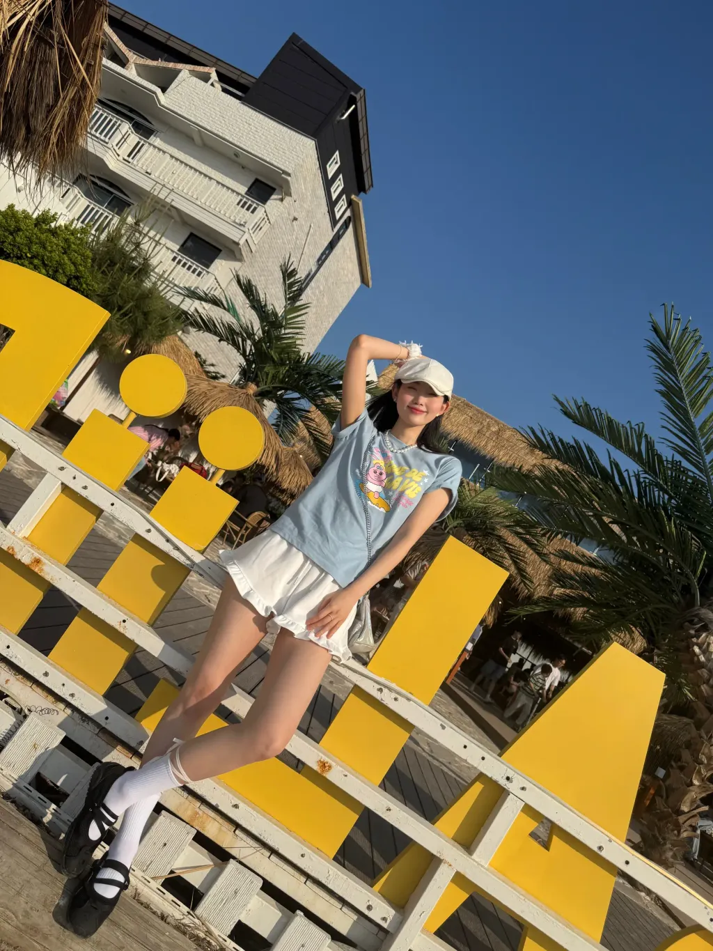 JuzBeauty-JuzBeautyMalaysia-JuzPretty-Authentic-Kbeauty-Malaysia-Skin-Care-Cosmetics-Jbeauty-Health-Care-korean-streetwear-ADLV x PANCHU RABBIT Woman Surfing Opanchu Usagi Standard Short Sleeve T-Shirt Tee 上衣12