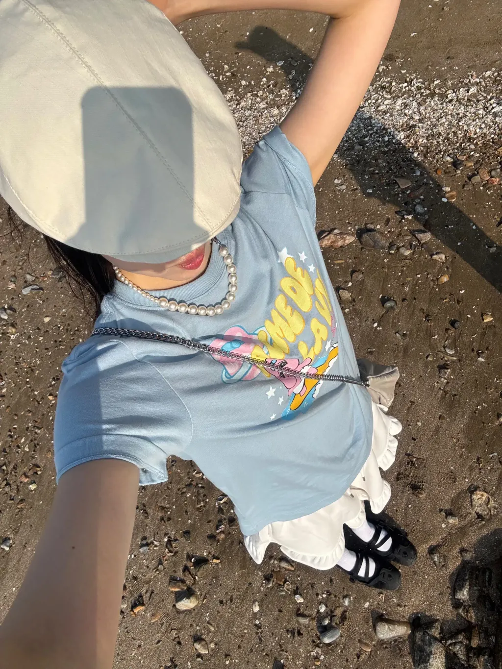 JuzBeauty-JuzBeautyMalaysia-JuzPretty-Authentic-Kbeauty-Malaysia-Skin-Care-Cosmetics-Jbeauty-Health-Care-korean-streetwear-ADLV x PANCHU RABBIT Woman Surfing Opanchu Usagi Standard Short Sleeve T-Shirt Tee 上衣5