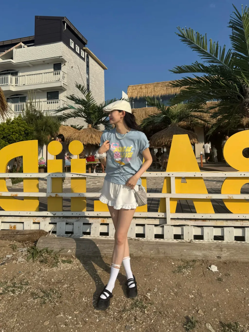 JuzBeauty-JuzBeautyMalaysia-JuzPretty-Authentic-Kbeauty-Malaysia-Skin-Care-Cosmetics-Jbeauty-Health-Care-korean-streetwear-ADLV x PANCHU RABBIT Woman Surfing Opanchu Usagi Standard Short Sleeve T-Shirt Tee 上衣3