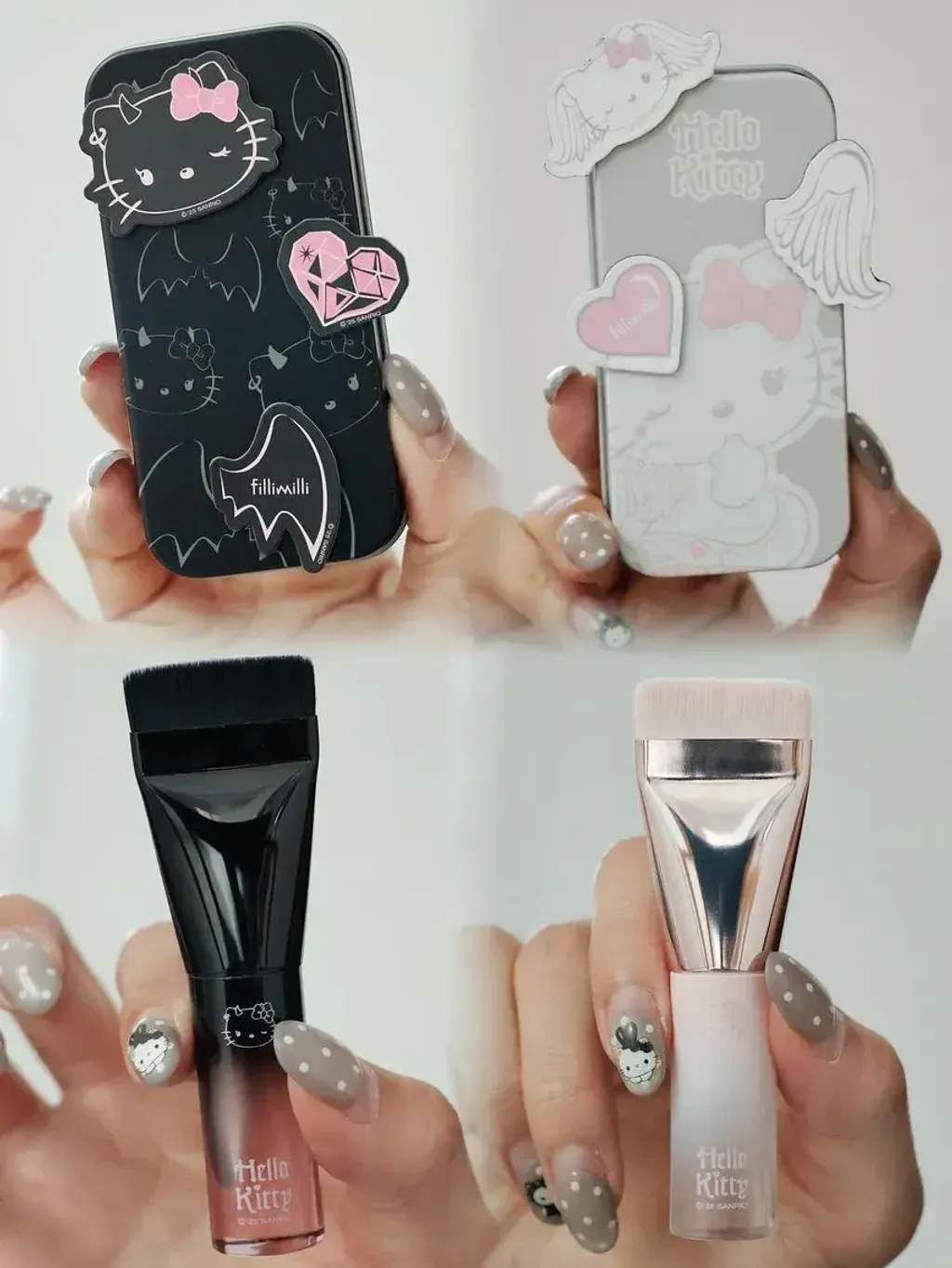 JuzBeauty-JuzBeautyMalaysia-JuzPretty-Authentic-Kbeauty-Malaysia-Skin-Care-Cosmetics-Jbeauty-Health-Care-korean-streetwear-fillimilli x HELLO KITTY ANGEL & DEVIL Mini Spatula Brush 828 一字粉底刷4