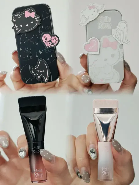JuzBeauty-JuzBeautyMalaysia-JuzPretty-Authentic-Kbeauty-Malaysia-Skin-Care-Cosmetics-Jbeauty-Health-Care-korean-streetwear-fillimilli x HELLO KITTY ANGEL & DEVIL Mini Spatula Brush 828 一字粉底刷4