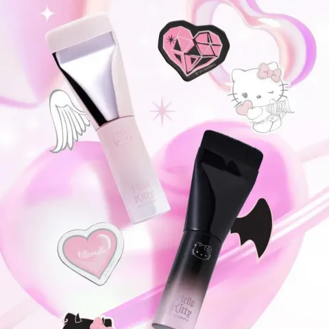 JuzBeauty-JuzBeautyMalaysia-JuzPretty-Authentic-Kbeauty-Malaysia-Skin-Care-Cosmetics-Jbeauty-Health-Care-korean-streetwear-fillimilli x HELLO KITTY ANGEL & DEVIL Mini Spatula Brush 828 一字粉底刷1