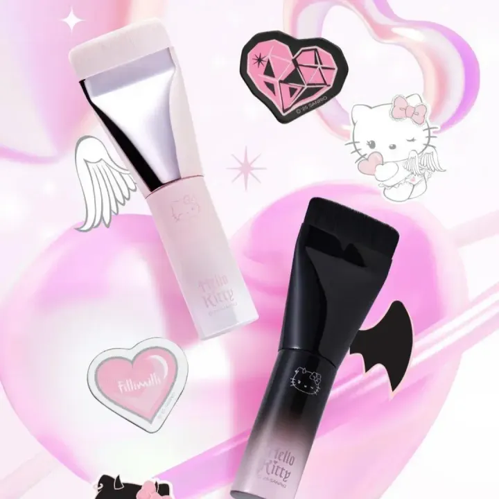JuzBeauty-JuzBeautyMalaysia-JuzPretty-Authentic-Kbeauty-Malaysia-Skin-Care-Cosmetics-Jbeauty-Health-Care-korean-streetwear-fillimilli x HELLO KITTY ANGEL & DEVIL Mini Spatula Brush 828 一字粉底刷1