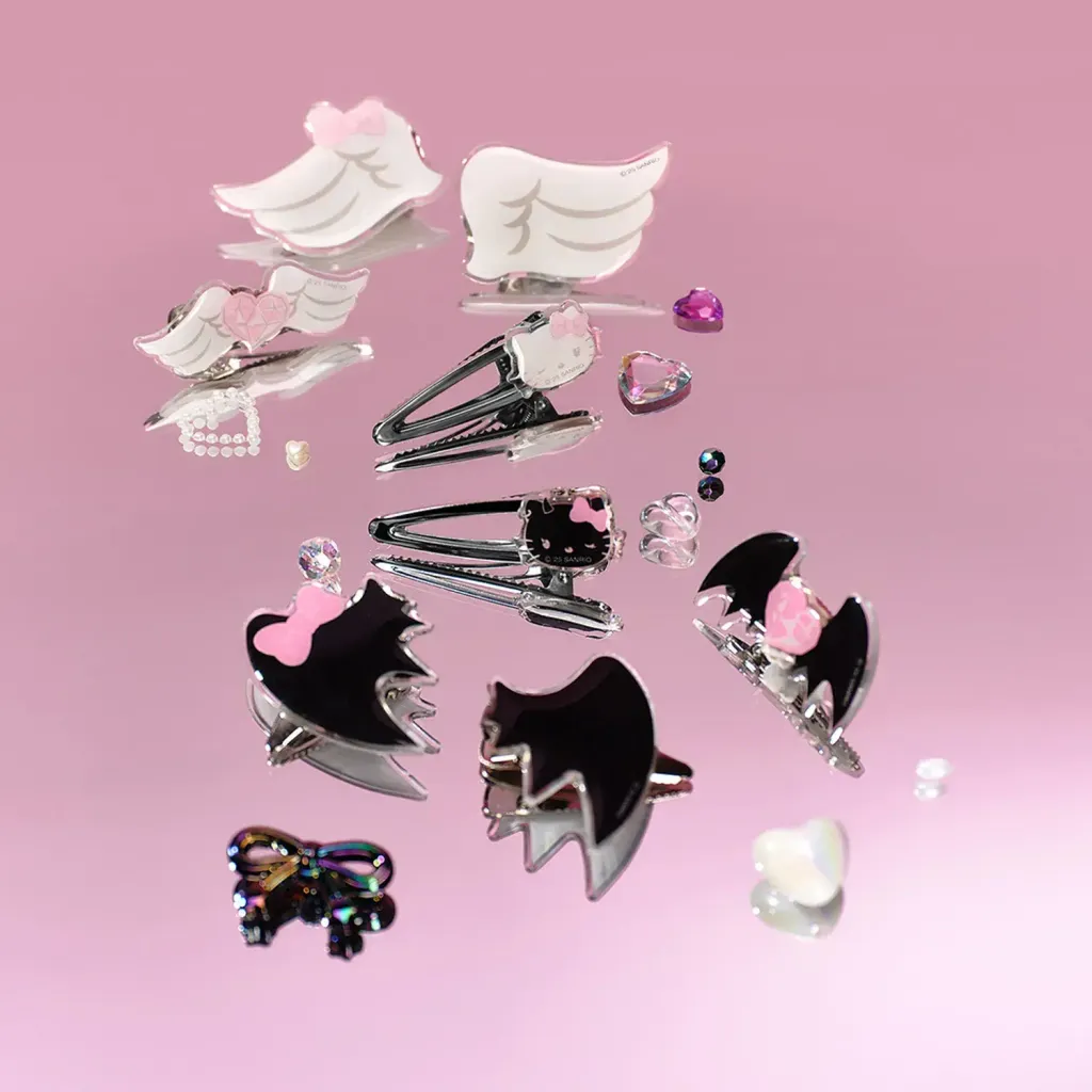 JuzBeauty-JuzBeautyMalaysia-JuzPretty-Authentic-Kbeauty-Malaysia-Skin-Care-Cosmetics-Jbeauty-Health-Care-korean-streetwear-fillimilli x HELLO KITTY ANGEL & DEVIL Makeup Hair Pin 发夹四件套6