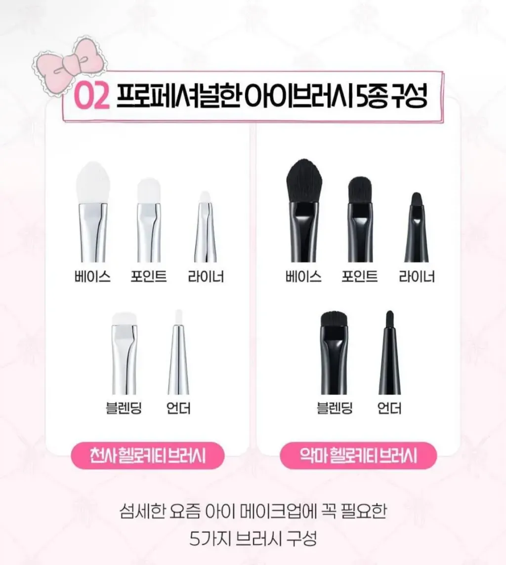JuzBeauty-JuzBeautyMalaysia-JuzPretty-Authentic-Kbeauty-Malaysia-Skin-Care-Cosmetics-Jbeauty-Health-Care-korean-streetwear-fillimilli x HELLO KITTY ANGEL & DEVIL Eyebrush Pro Collection 联名限量款 眼部化妆刷套盒11