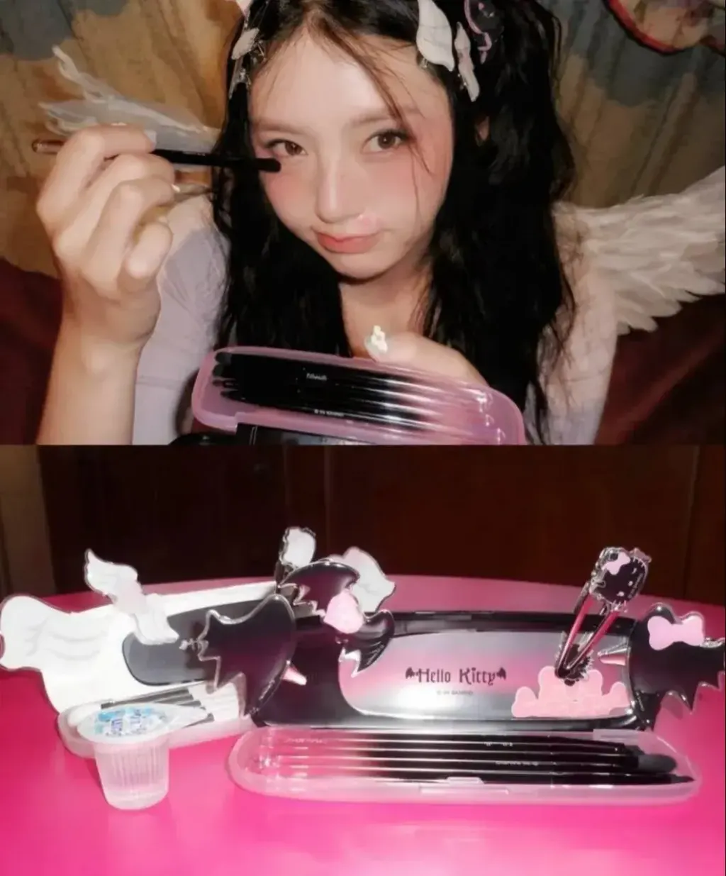 JuzBeauty-JuzBeautyMalaysia-JuzPretty-Authentic-Kbeauty-Malaysia-Skin-Care-Cosmetics-Jbeauty-Health-Care-korean-streetwear-fillimilli x HELLO KITTY ANGEL & DEVIL Eyebrush Pro Collection 联名限量款 眼部化妆刷套盒3