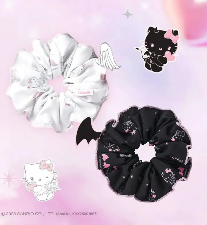 JuzBeauty-JuzBeautyMalaysia-JuzPretty-Authentic-Kbeauty-Malaysia-Skin-Care-Cosmetics-Jbeauty-Health-Care-korean-streetwear-fillimilli x HELLO KITTY ANGEL & DEVIL Scrunchie 大肠发圈1
