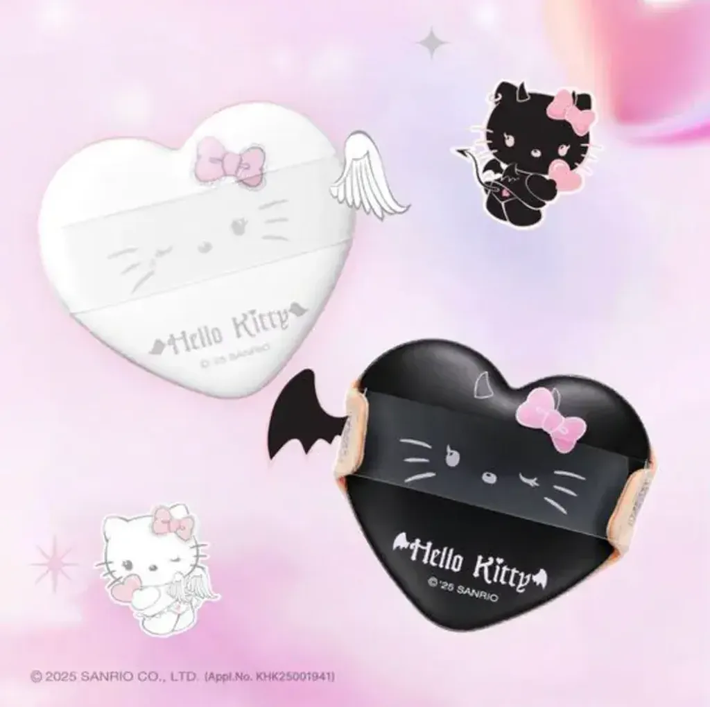 JuzBeauty-JuzBeautyMalaysia-JuzPretty-Authentic-Kbeauty-Malaysia-Skin-Care-Cosmetics-Jbeauty-Health-Care-korean-streetwear-fillimilli x HELLO KITTY ANGEL & DEVIL Heart Cushion Pang Pang Puff 联名限量款 爱心粉扑5件套1