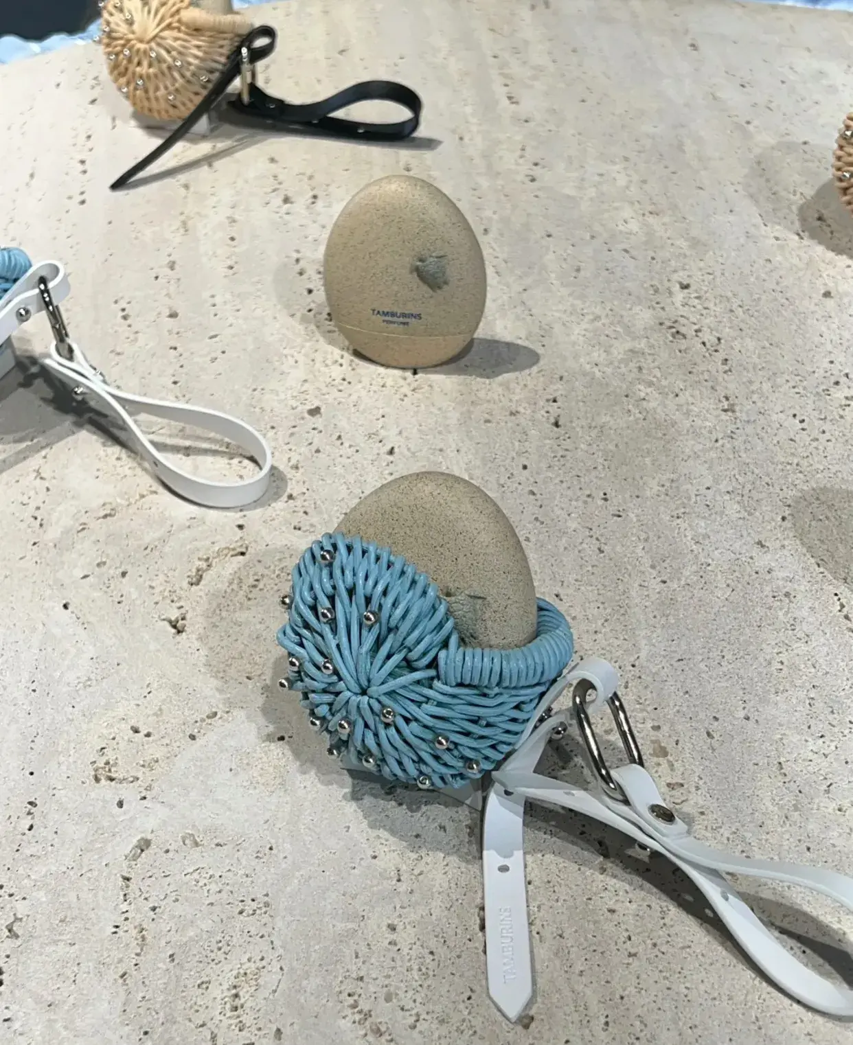 洗顔グッズ TAMBURINS RATTAN WEAR EGG PERFUME BLUE ラタンウェアキーホルダーエッグパフュームベージュ | TAMBURINS