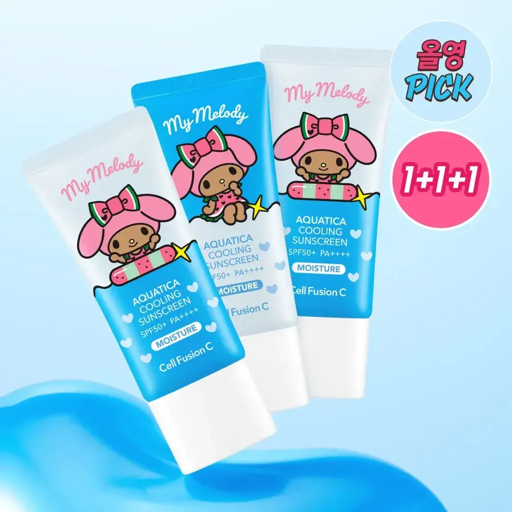JuzBeauty-JuzBeautyMalaysia-JuzPretty-Authentic-Kbeauty-Malaysia-Skin-Care-Cosmetics-Jbeauty-Health-Care-korean-streetwear-Cell Fusion C x My Melody Aquatica Cooling Sunscreen Plan 保湿防晒霜套盒10