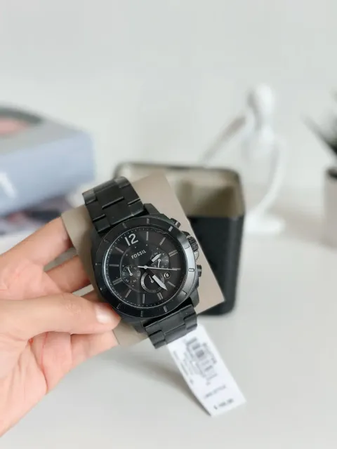 JuzBeauty_JuzBeautyMalaysia_JuzPretty_Authentic_Kbeauty_Malaysia_Skin_Care_Cosmetics_Jbeauty_Health_Care_korean_streetwear_US_Luxury_FOSSIL BQ2759 Privateer Chronograph Black Stainless Steel Watch 男款手表2