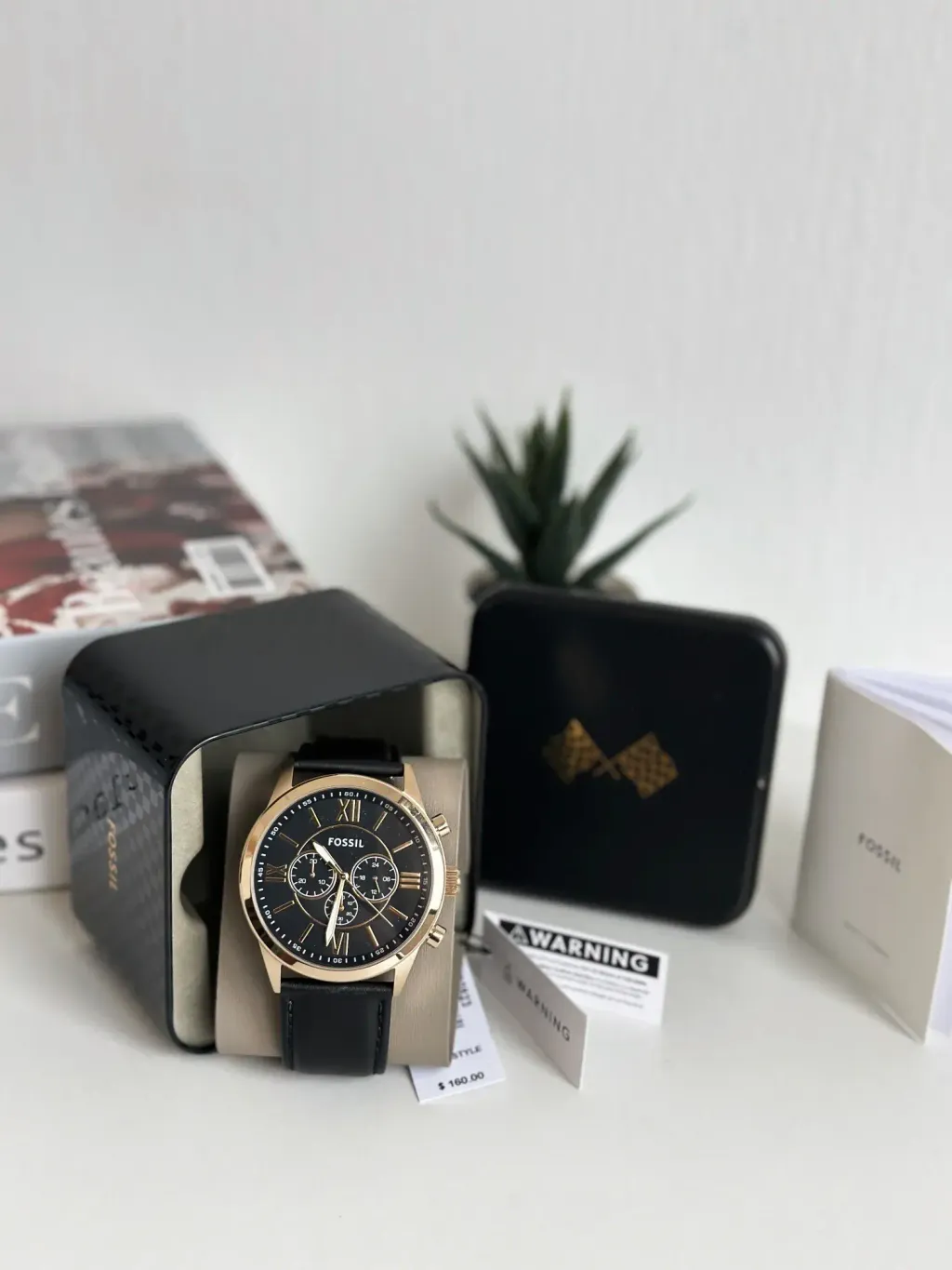 JuzBeauty_JuzBeautyMalaysia_JuzPretty_Authentic_Kbeauty_Malaysia_Skin_Care_Cosmetics_Jbeauty_Health_Care_korean_streetwear_US_Luxury_FOSSIL BQ2823 48mm Flynn Chronograph Black Leather Watch 男款手表7