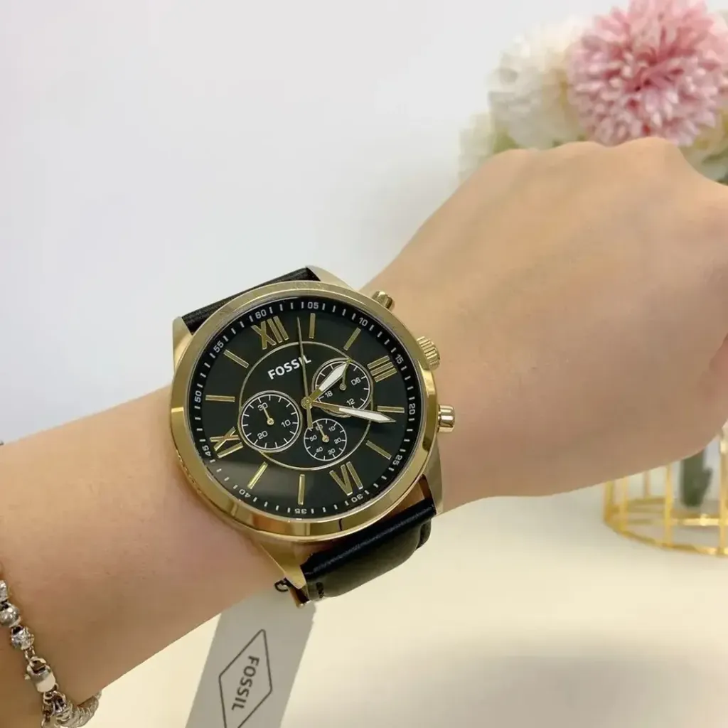 JuzBeauty_JuzBeautyMalaysia_JuzPretty_Authentic_Kbeauty_Malaysia_Skin_Care_Cosmetics_Jbeauty_Health_Care_korean_streetwear_US_Luxury_FOSSIL BQ2823 48mm Flynn Chronograph Black Leather Watch 男款手表3