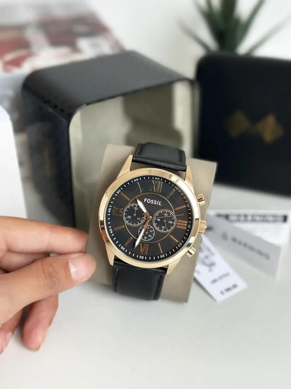 JuzBeauty_JuzBeautyMalaysia_JuzPretty_Authentic_Kbeauty_Malaysia_Skin_Care_Cosmetics_Jbeauty_Health_Care_korean_streetwear_US_Luxury_FOSSIL BQ2823 48mm Flynn Chronograph Black Leather Watch 男款手表6