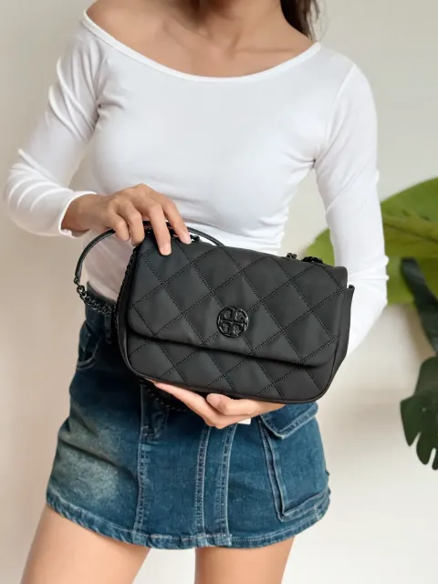 TORY BURCH 149682 Willa Matte Black Small Shoulder Bag 单肩包3